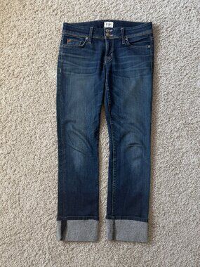 Hudson Ginny Crop Straight Cuffed Jeans Size 28